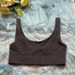 DONNI. Fuzzy Grey Sweater Lounge Bra sz XS